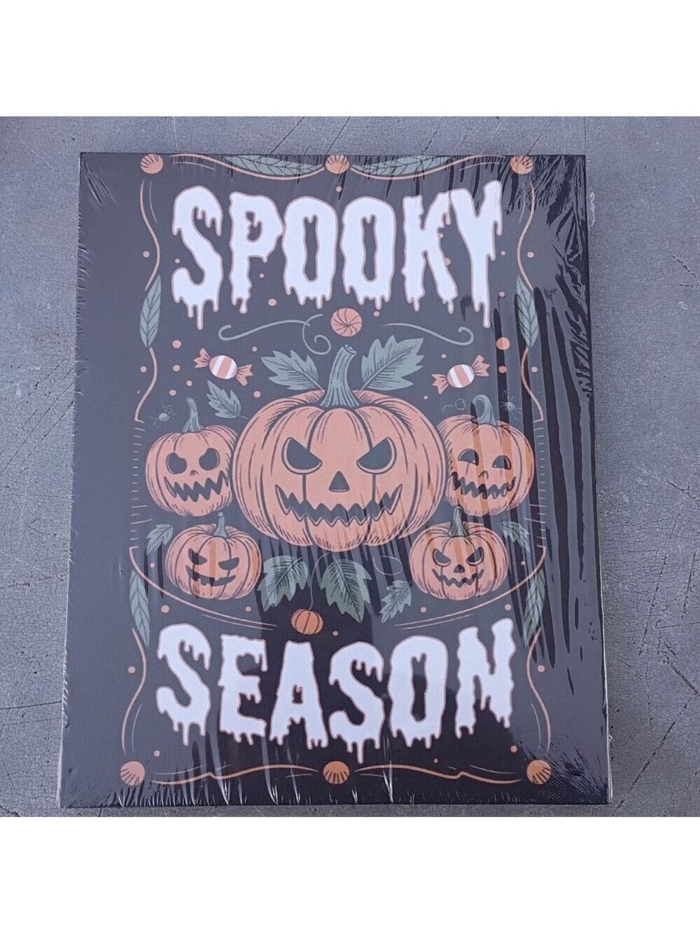2/$20 Spooky Season Pumpkin Gothic Wooden Canvas Art Frame